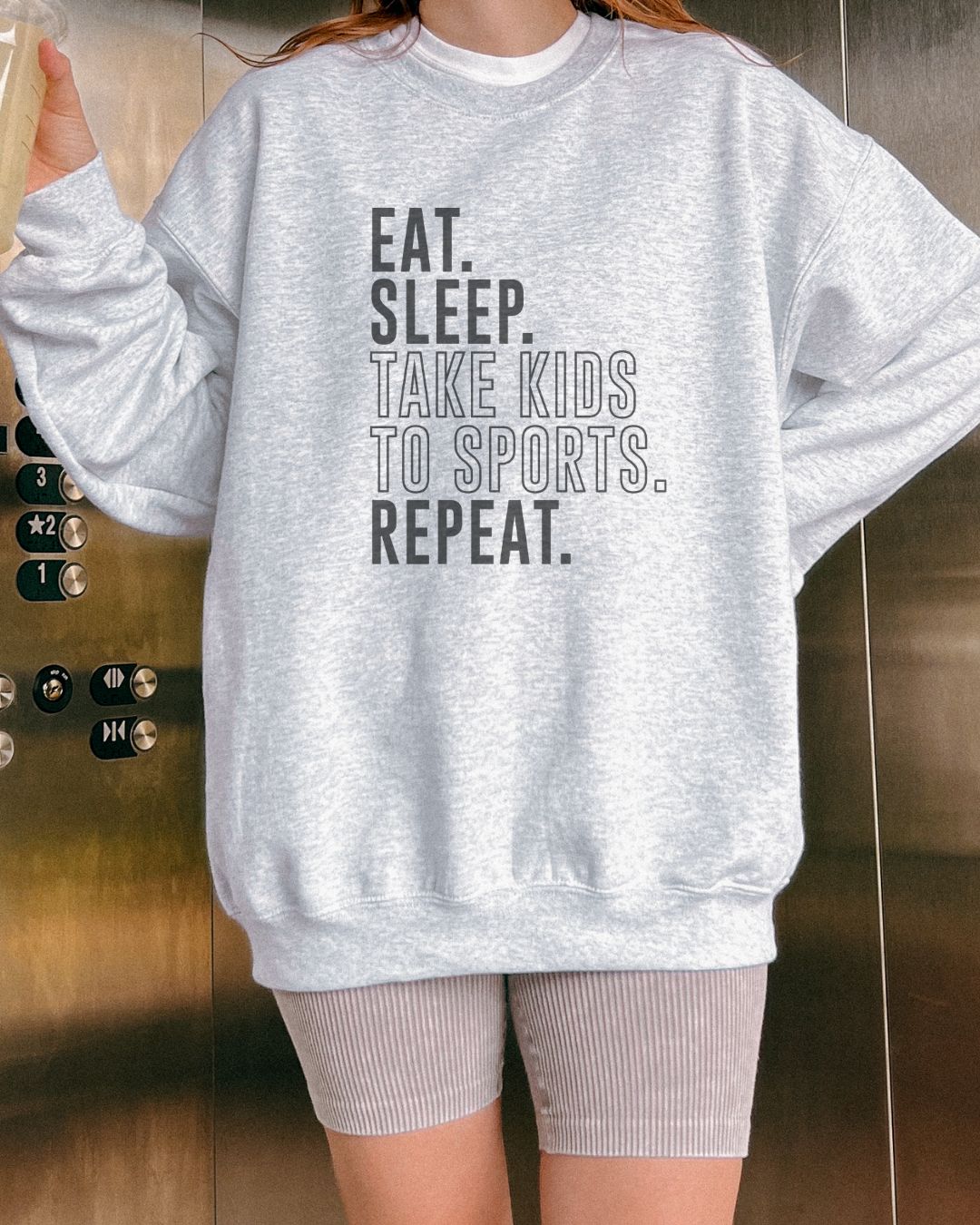 Eat Sleep, Take Kids Crewneck Sweatshirt